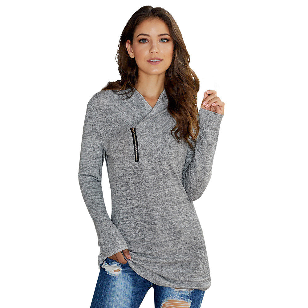 Women Solid Long Sleeve Sweater Top