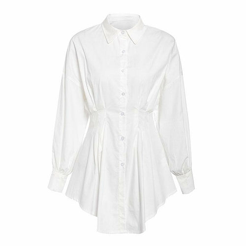 Women White Mini Shirt Dress