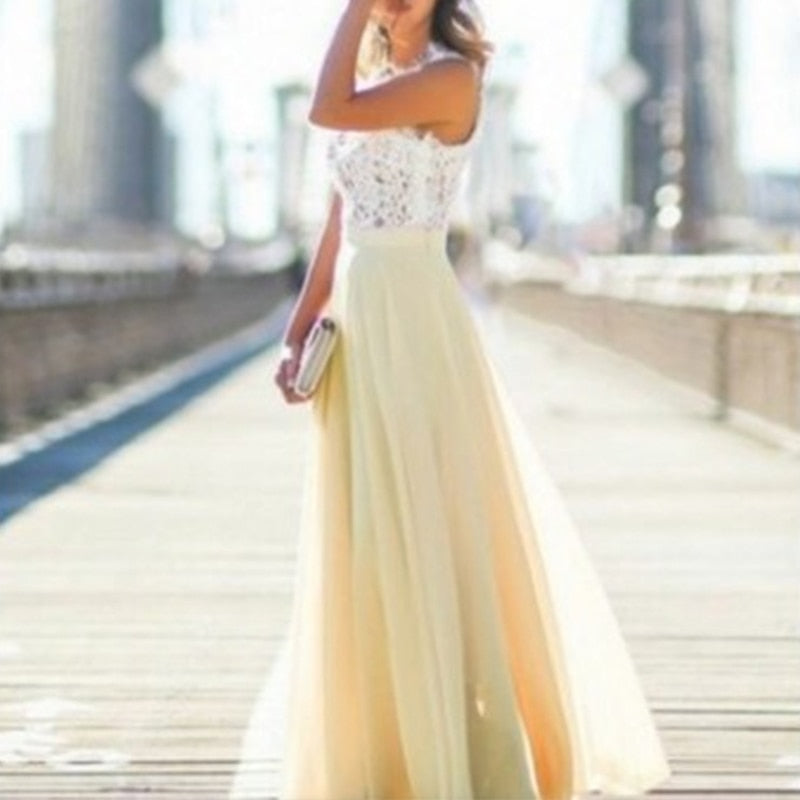 Hollow Out Beach Womens Boho Sleeveless Maxi Dress