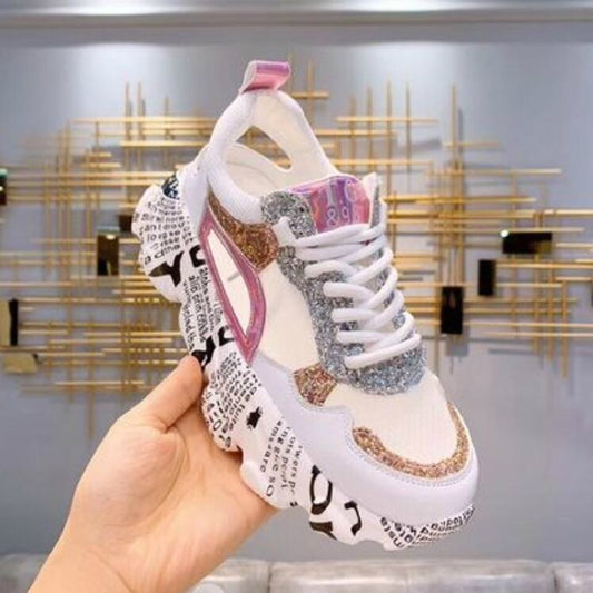 Women Fashion Design Comfortable Graffiti Breathable Platform Shoes