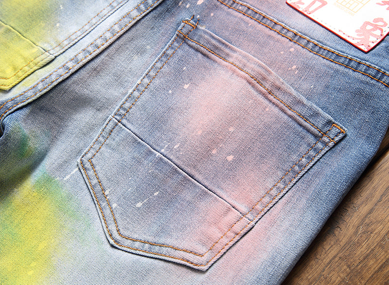 Men Slim Biker High Quality Designer Jeans