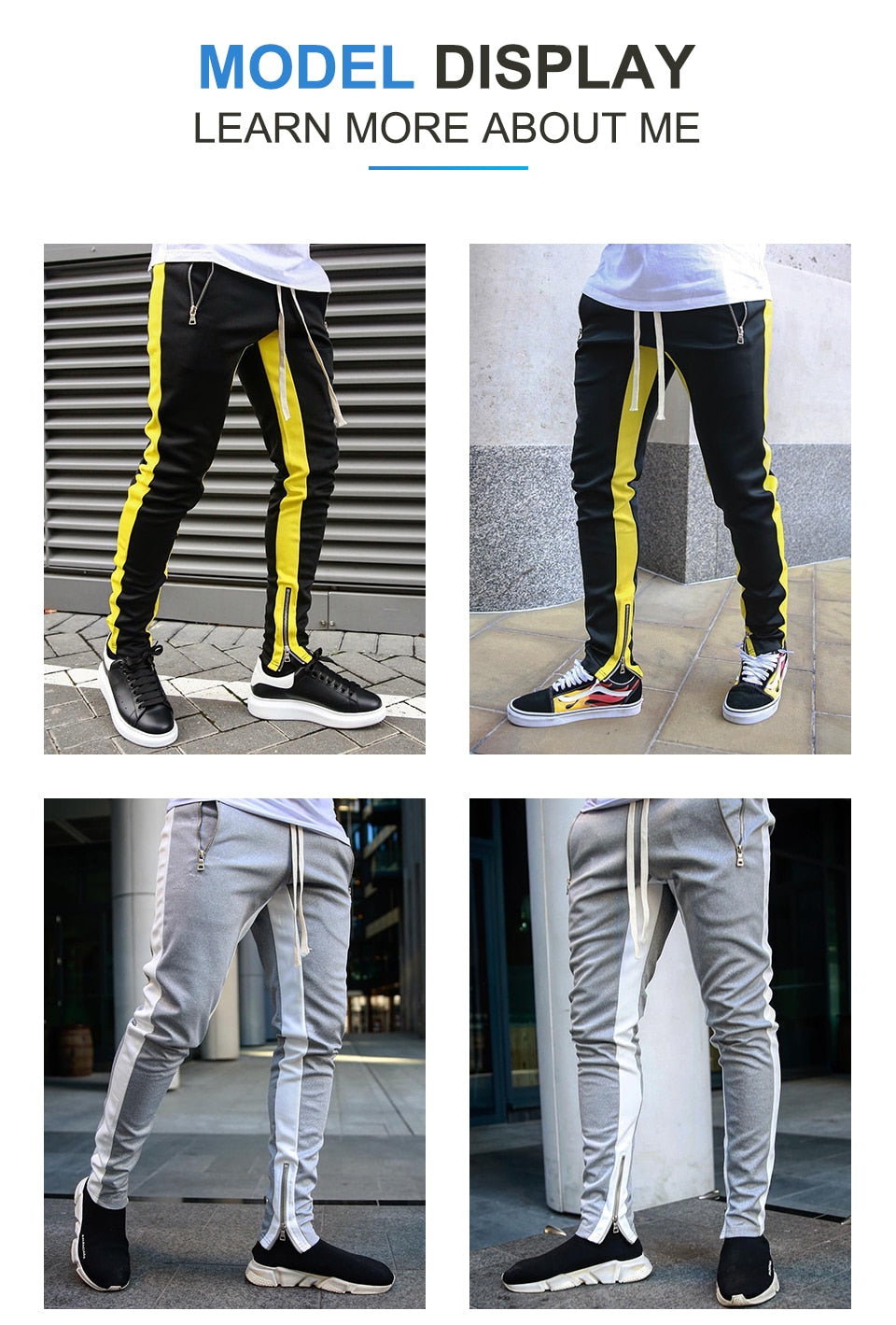 Men Drawstring Side Stripe Skinny Jogger Pant