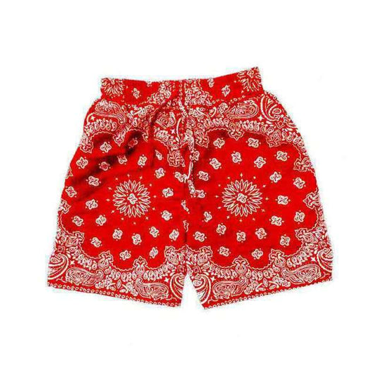 New Men Flower Retro Floral Straight Loose Beach Three-Point Shorts