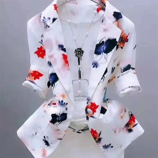 Women One-Button Fashion Blazer