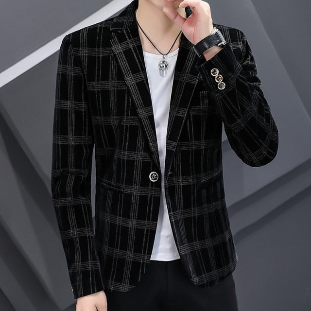 Men Luxury Casual Slim Suit Business Social Office Dress Coat