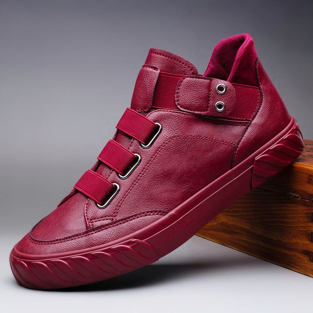New Men Leather Comfortable High Top Loafer