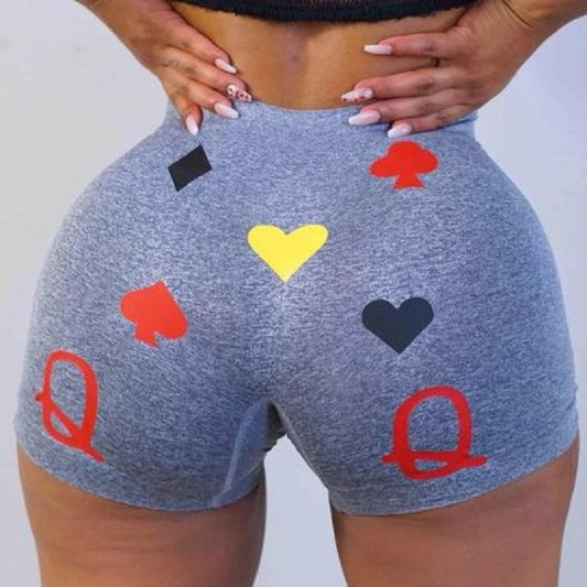 Women Print Design High Waist Shorts