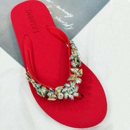 Women Rhinestones Flip Flops