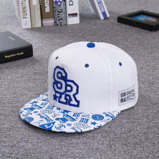 Fashion Embroidery Letter SR SnapBack Cap