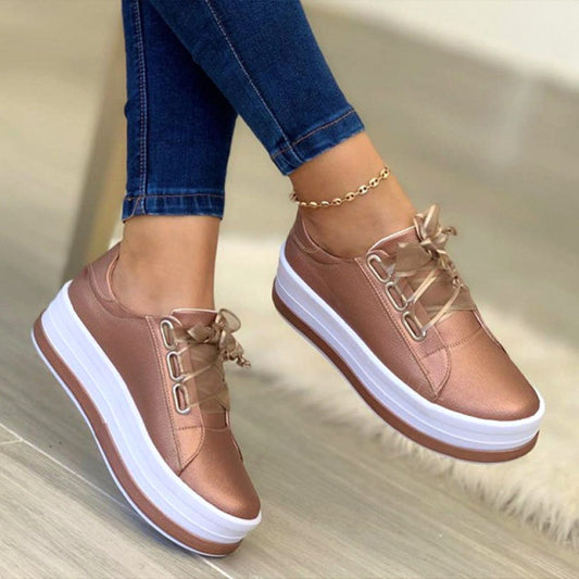 Women Vulcanized Platform Casual PU Fashion Sneakers 36-43( 5-12