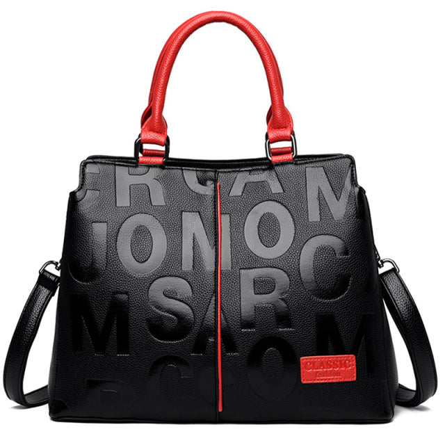High Quality Leather Designer Letter Shoulder Tote Bag