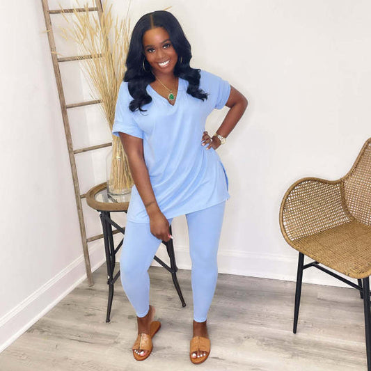 Women Ovesized Casual Loose Pullover Top And Pants Set