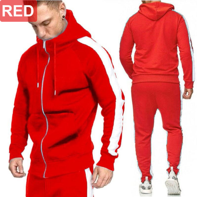 Men Hoodies+Joggers Running Sports Wear Set