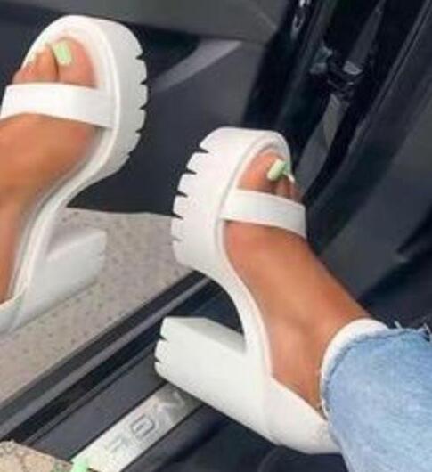 New Thick High-Heel Wedges Sandals