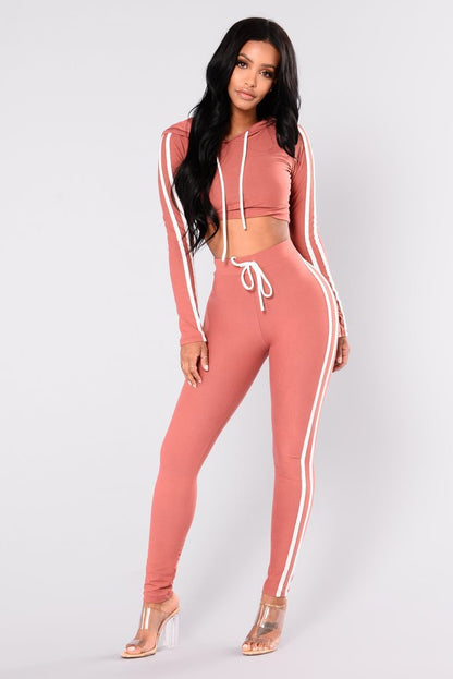 Women’s Crop Hoodie & Pants Tracksuit Set