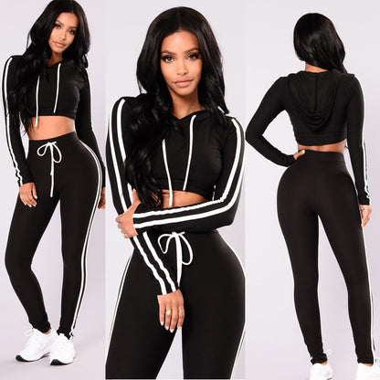 Women’s Crop Hoodie & Pants Tracksuit Set