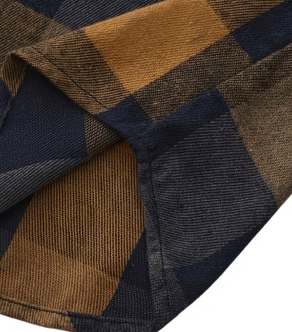 Midnight Ember Plaid Short & Long Sleeve Button-Up Shirt