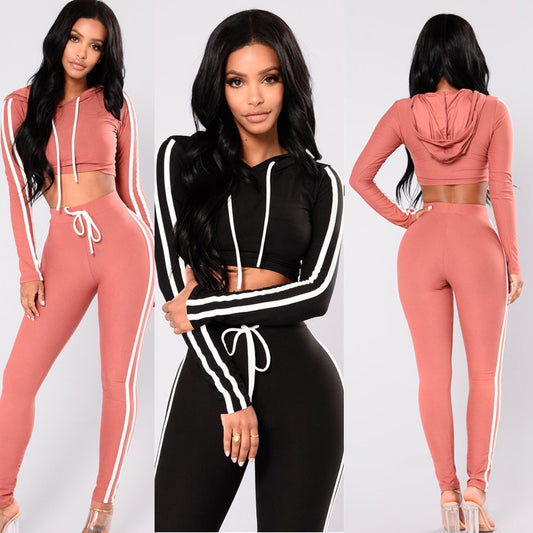 Women’s Crop Hoodie & Pants Tracksuit Set