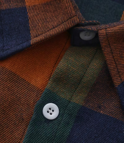 Midnight Ember Plaid Short & Long Sleeve Button-Up Shirt