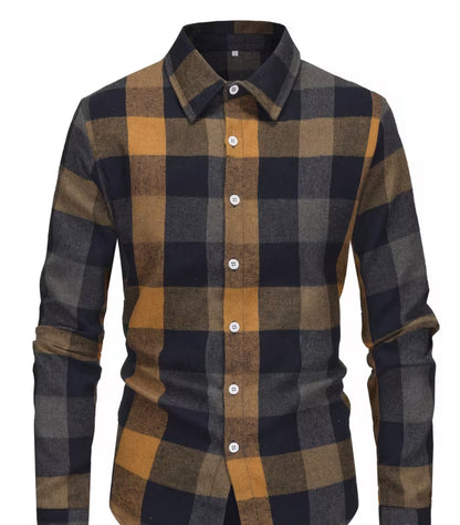 Midnight Ember Plaid Short & Long Sleeve Button-Up Shirt