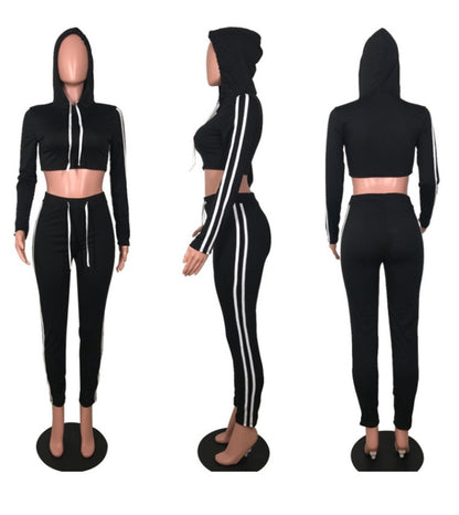 Women’s Crop Hoodie & Pants Tracksuit Set
