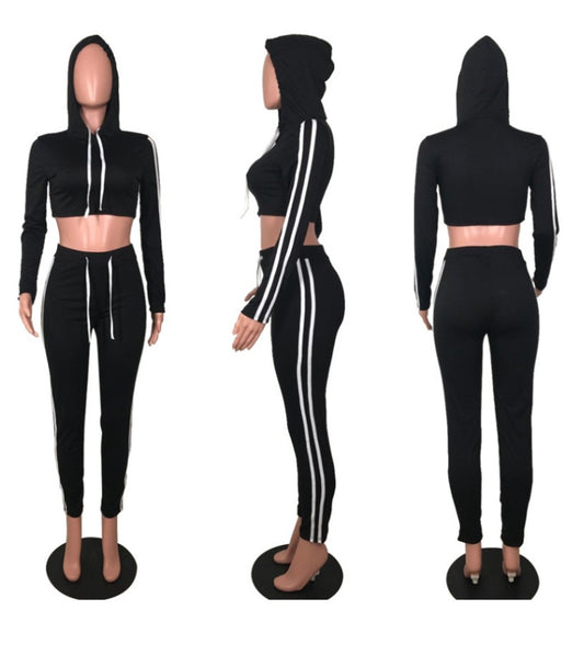 Women’s Crop Hoodie & Pants Tracksuit Set