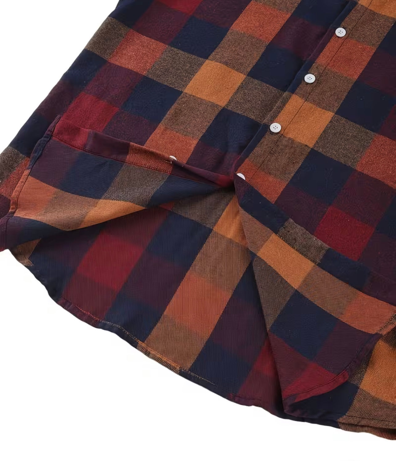 Midnight Ember Plaid Short & Long Sleeve Button-Up Shirt