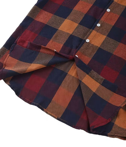 Midnight Ember Plaid Short & Long Sleeve Button-Up Shirt