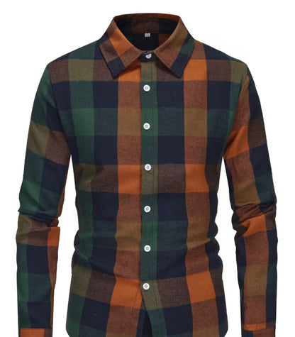 Midnight Ember Plaid Short & Long Sleeve Button-Up Shirt
