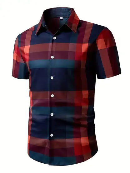 Midnight Ember Plaid Short & Long Sleeve Button-Up Shirt