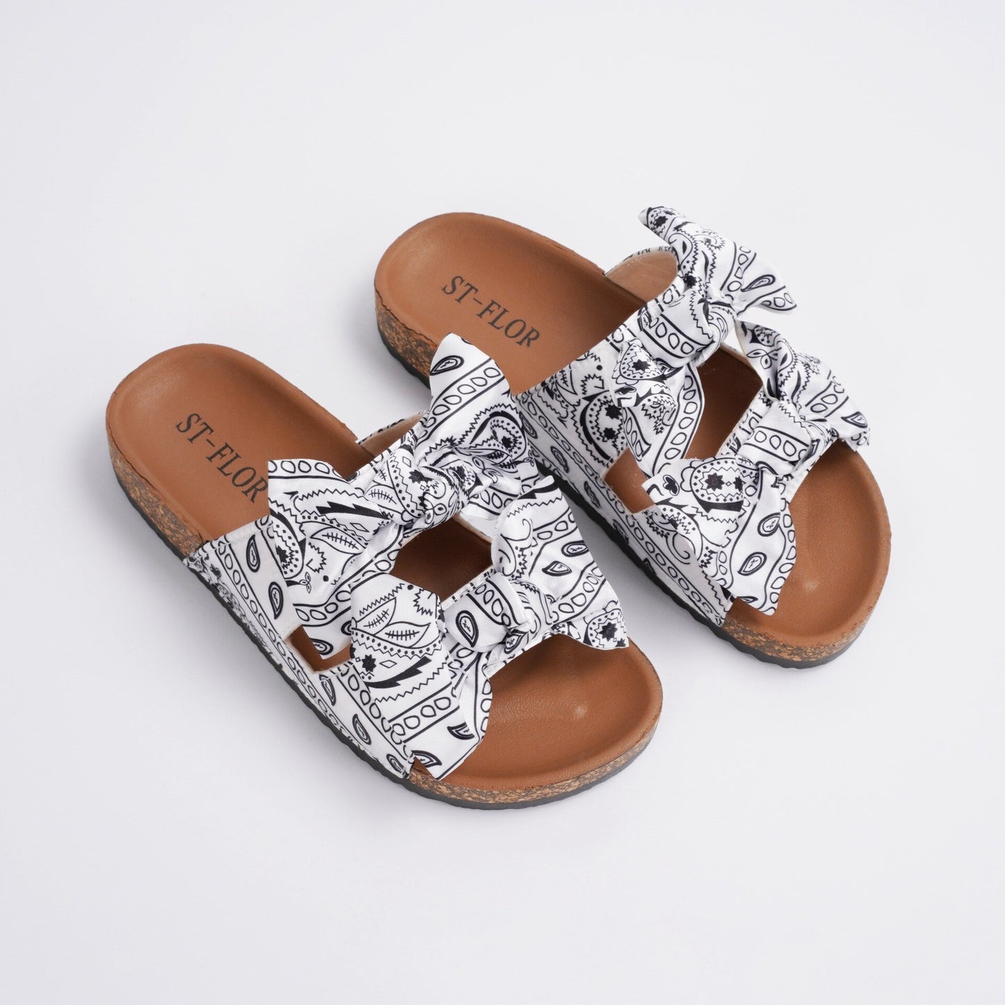 Women Printed Sandals With Handbag Set