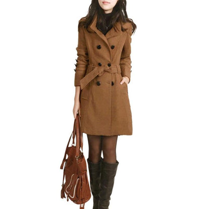 Women Woolen Trench Coat