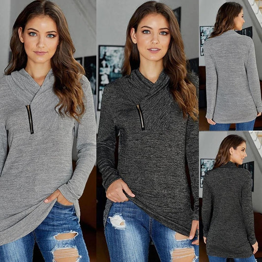 Women Solid Long Sleeve Sweater Top