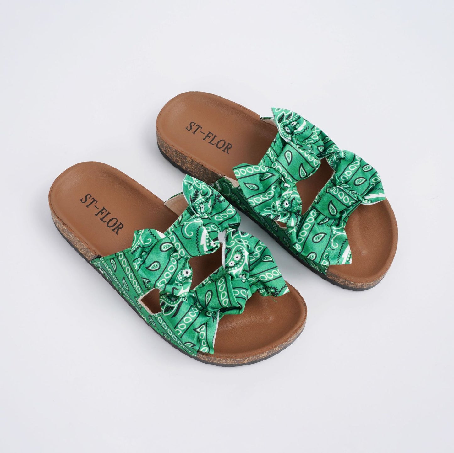 Women Printed Sandals With Handbag Set