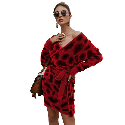 Long Sleeve Leopard Print Dresses