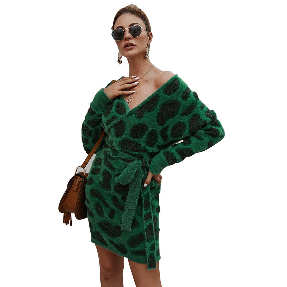 Long Sleeve Leopard Print Dresses