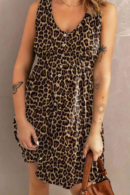 Printed Flora Sleeveless Dress with Pockets