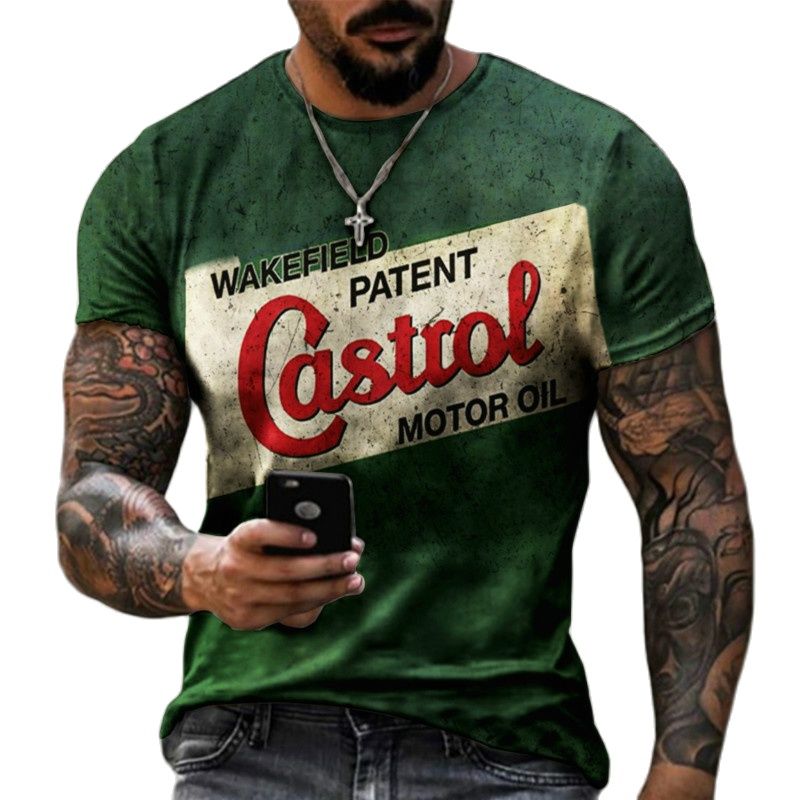 3D Printed Men's Short Sleeve Casual Round Neck Street T shirt