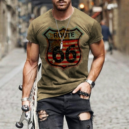 3D Printed Men's Short Sleeve Casual Round Neck Street T shirt