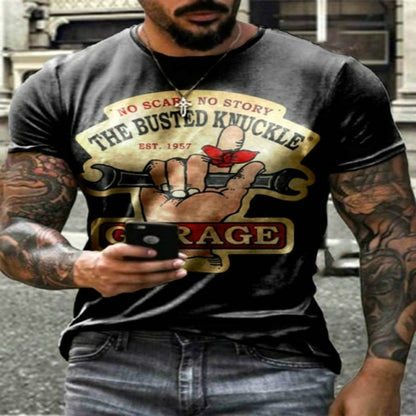 3D Printed Men's Short Sleeve Casual Round Neck Street T shirt
