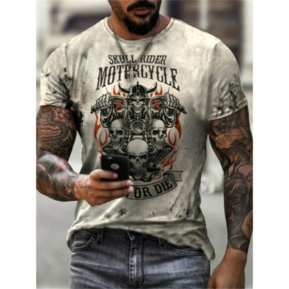 3D Printed Men's Short Sleeve Casual Round Neck Street T shirt