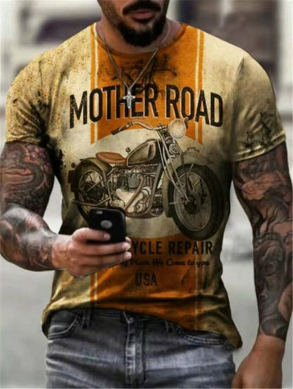 3D Printed Men's Short Sleeve Casual Round Neck Street T shirt