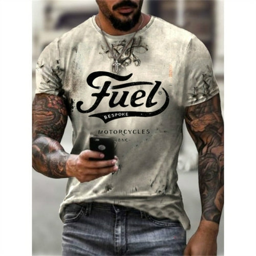 3D Printed Men's Short Sleeve Casual Round Neck Street T shirt