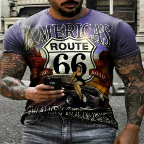 3D Printed Men's Short Sleeve Casual Round Neck Street T shirt