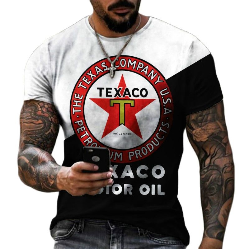 3D Printed Men's Short Sleeve Casual Round Neck Street T shirt