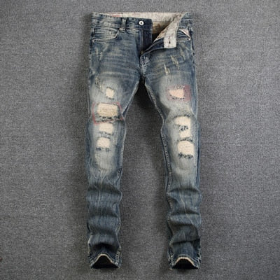 Men Destroyed Ripped Jeans