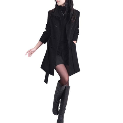 Women Woolen Trench Coat