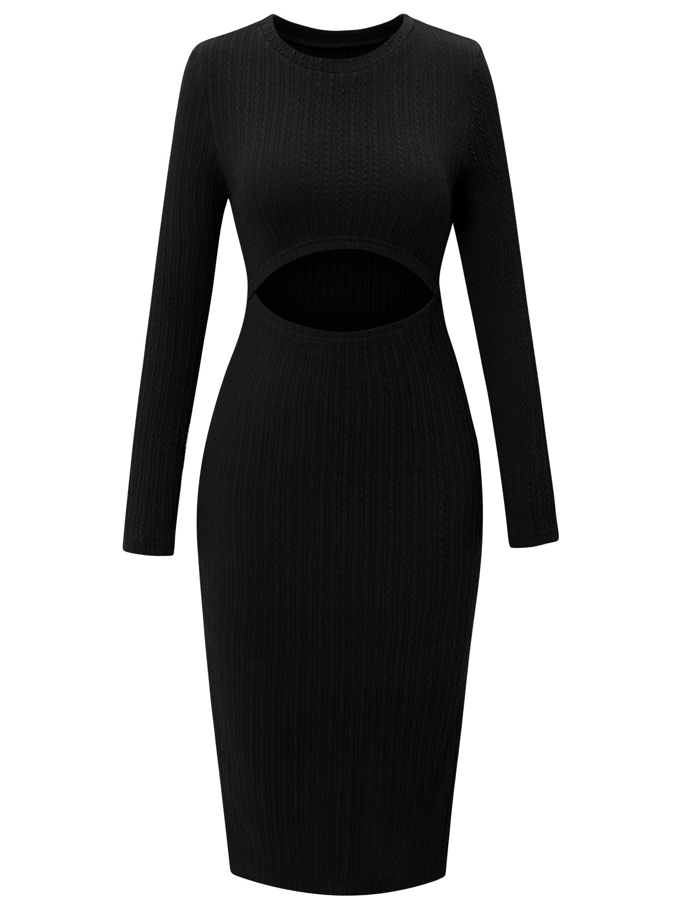 Fashion Casual Solid Color Round Neck Dress