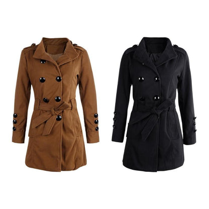 Women Woolen Trench Coat