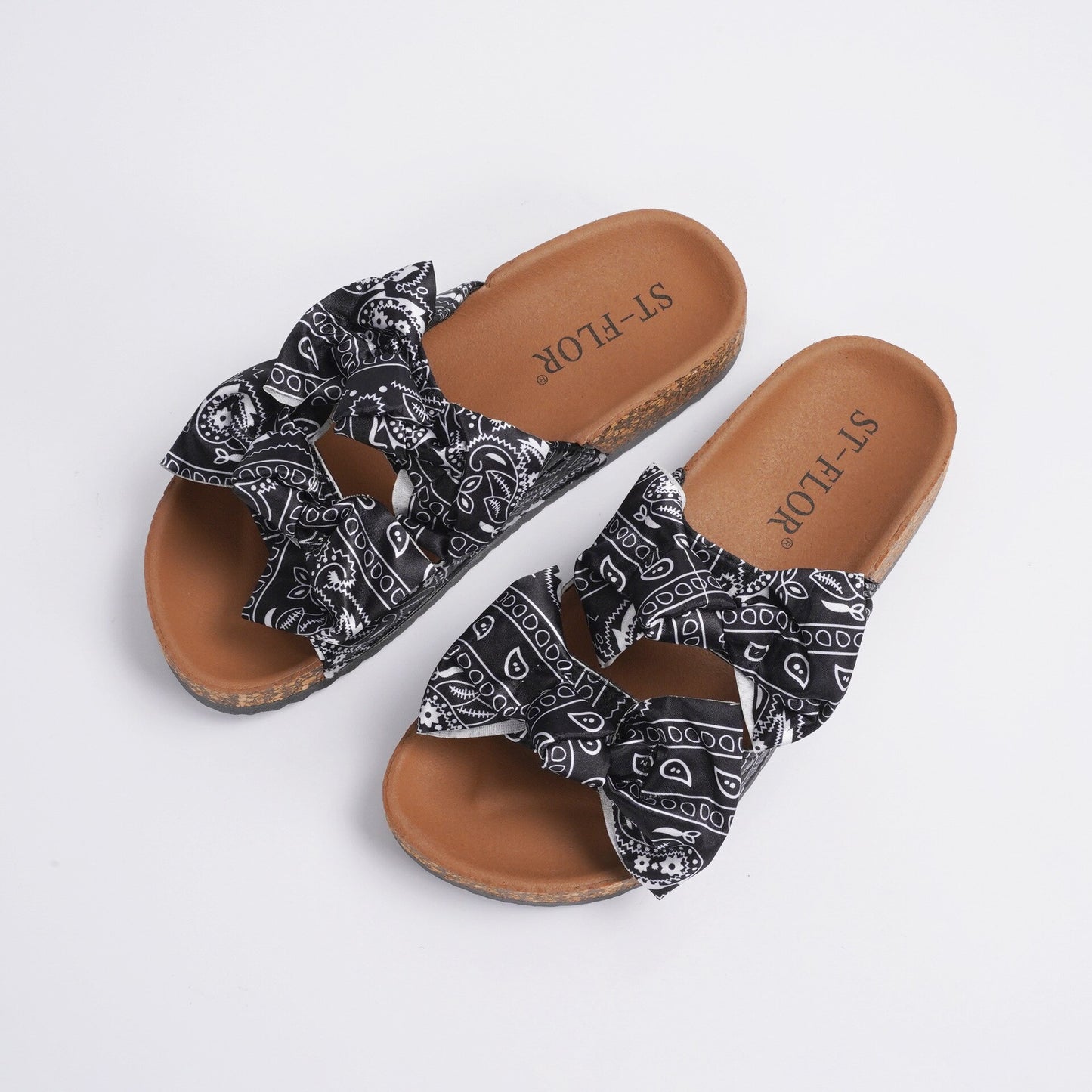 Women Printed Sandals With Handbag Set